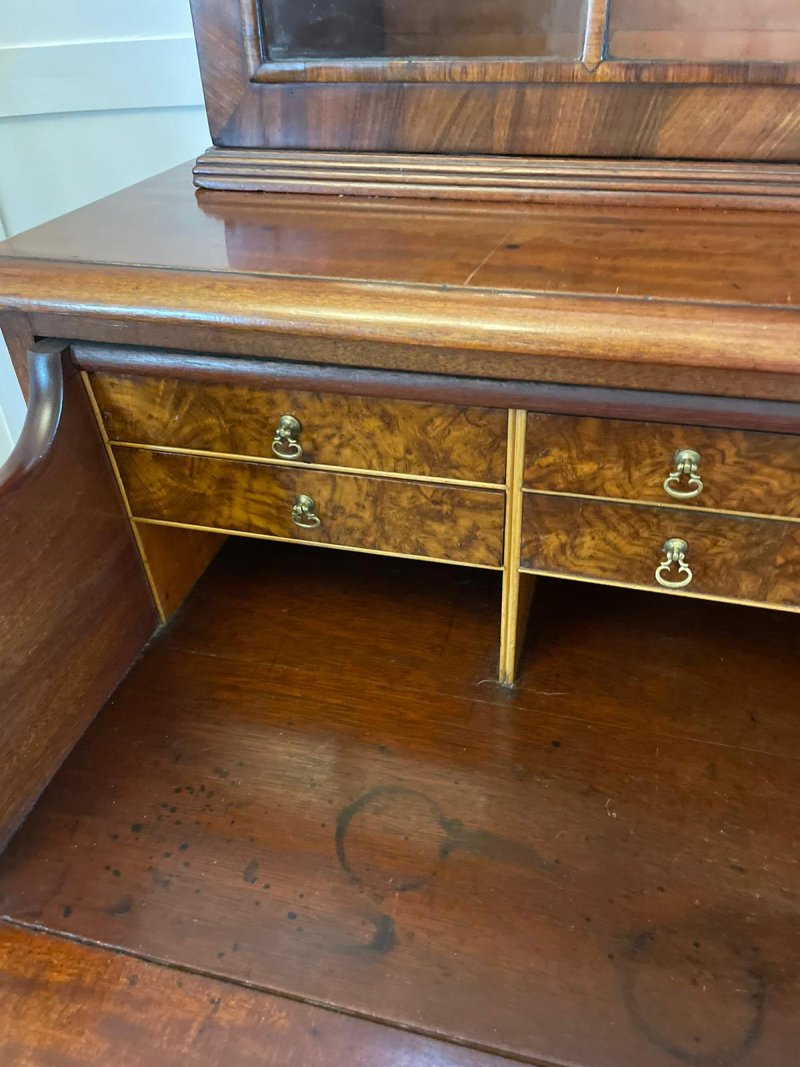 Outstanding Quality Antique Regency Mahogany Secretaire Bookcase - Image 2